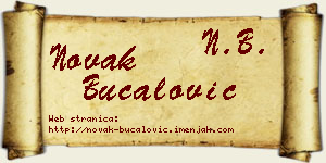 Novak Bucalović vizit kartica